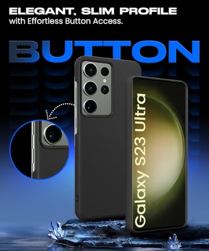 Image of WOW IMAGINE Slim Frameless Back Cover for Samsung Galaxy S23 Ultra 5G | Ultra Thin Lightweight Design & Camera Protection | Soft Matte Silicone Flexible Mobile Case (Black)