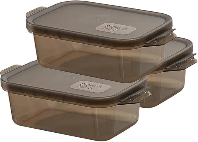 Image of SOLIGT CHONGZFU Pack of 3 Fridge Storage Containers, 1100ml, Freezer Safe,BPA Free,Food Grade Boxes for Kitchen Meal Prep,Vegetables,Fruits, Snacks,Leftovers,Stackable Space Saving Organizer