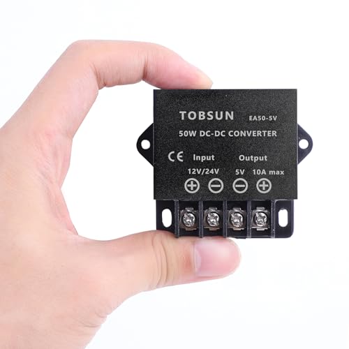 2-Pack DC 12V 24V to 5V Converter 10A 50W Step Down Converter Adapter DC Voltage Reducer Regulator Power Supplies Transformer Module - Thumbnail 5