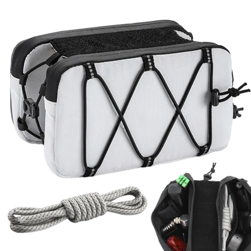 Bolsa de almacenamiento para cuadro de bicicleta, gran portaherramientas para bicicleta, bolsa para sillín al aire libre, organizador delantero multifuncional con correa para el hombro y marco