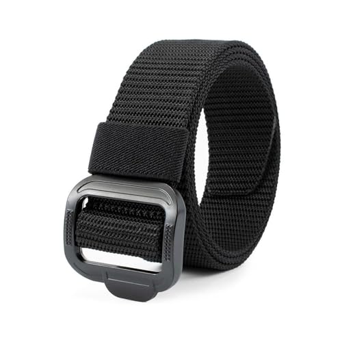 Women Retro Vintage Waist Strap Trouser Dress Belts Non-Porous Buckle Waistband Nylon Tactical Belt(black)