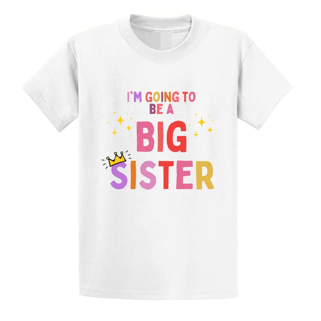 Second Ave Baby/Children's Cute I'm Going to Be A Big Sister Pregnancy Announcement White T Shirt Top