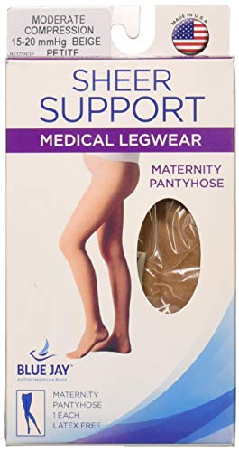 Blue Jay An Elite Healthcare Brand Ladies Sheer Maternity Pantyhose With Closed Toe - 15-20 mmHg, Beige