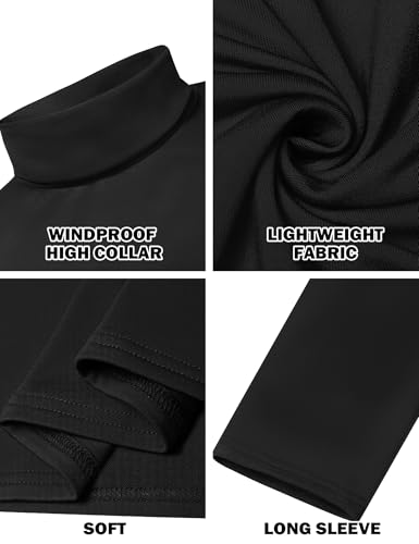 Image of Men's Turtleneck Casual Basic High Neck Long Sleeve T Shirts Half Neck Lightweight Pullover Sweater