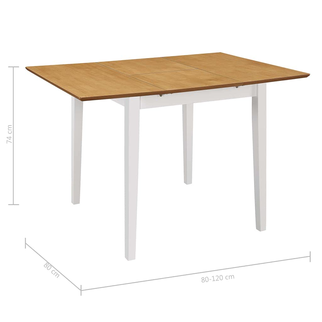 Amazon｜伸長式ダイニングテーブル ホワイト (80-120)x80x74cm