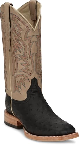 Justin Doc Bar Men's Western Boots - Premium Leather, Classic Cowboy Style, Durable Construction, Comfortable Fit