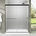 VISRACK Sliding Rain Glass Shower Door 56-60" Wx70 H Waterproof Bathroom Glass Framed Shower Door with Premium 1/4 Inch(6mm) SGCC TemperedGlass,304 Stainless Steel Reversible Installation,Black