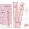 Dual Head Shaver Women, 2 in 1 Womens Electric Shaver Glow Aura Womens Shaver Waterproof Wet & Dry Bikini Trimmer for Pubic Hair Underarm Leg Arm Body Face(Pink)