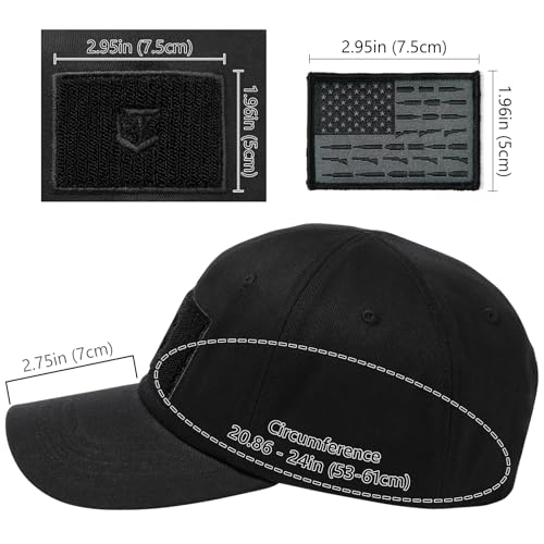 Image of Tactical Hat with Flag Patch Camo Military Army Hats Adjustable Trucker Baseball Cap Soft Top for Shooting