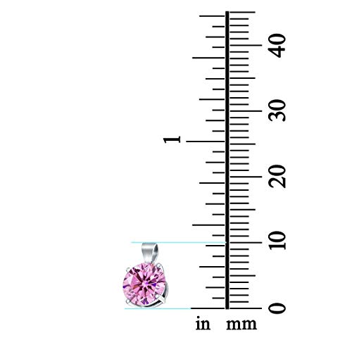 Blue Apple Co. Simulated Cubic Zirconia Round Charm Pendant 925 Sterling Silver (10mm)2