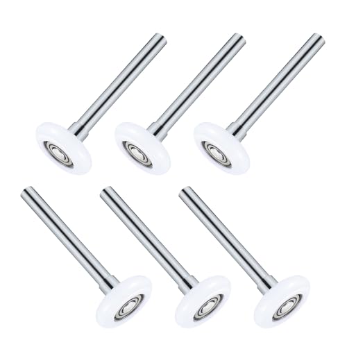 Yardenfun 6 Piezas Rodillos de Nailon para Puerta de Garaje 45X120 con Cojinetes 6200, 6 Piezas Silenciosas Resistentes al Desgaste, Ruedas de Repuesto para Rieles Comerciales y