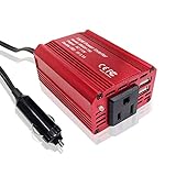 VEMOTE 150W Car Power Inverter DC 12V to 110V AC Converter with 3.1A Dual USB Charging Ports and 1 A
