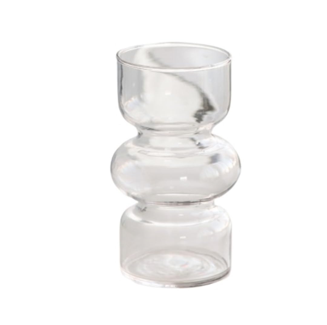 Jarron Florero Florero De Cristal, Florero Ancho para Decoración del Hogar, Sala De Estar, Florero Decorativo Alto para Centros De Mesa Jarrones Decorativos(C)