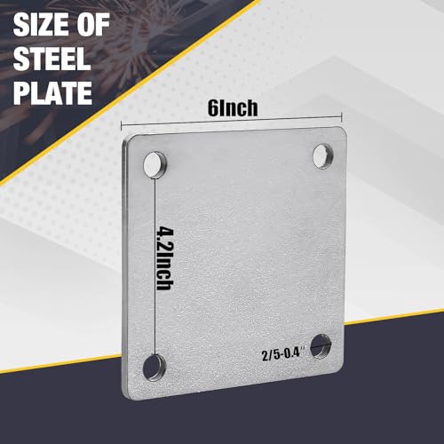 4 Pcs Steel Plate with Holes,6" x 6"A36 Hot Rolled Laser Cut Metal Plate Weldable & Paintable Steel Plates,Ideal for Industrial & DIY Projects by ICokin - Image 2