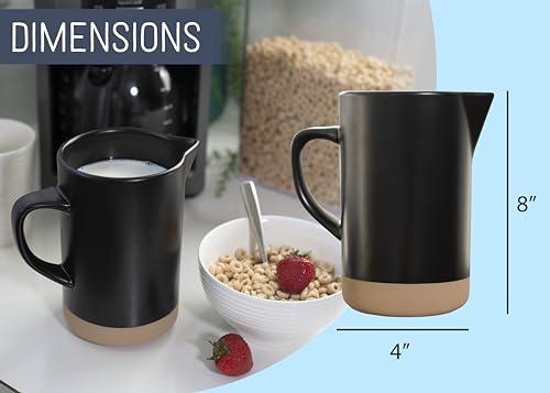 Nat & Jules Raw Bottom Matte Grey 40oz Ceramic Pitcher Jug