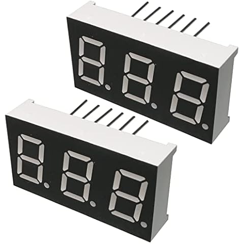 AERZETIX - C46262 - Satz von 2 - Digitalanzeige - Modul - Lichtpaneel - Anzeige - 16x30.1mm - LED 7 Segment - Rot - THT - Anzahl der Ziffern 3 Cover