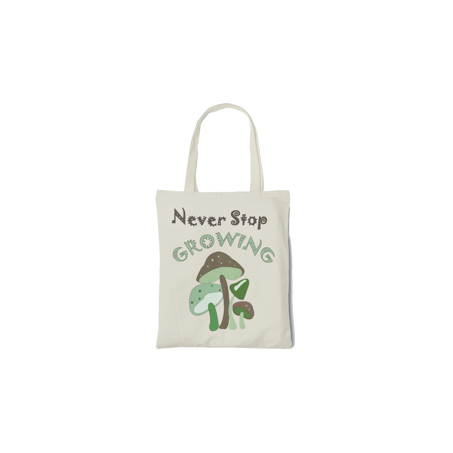 Myenal Never Stop Growing Inspirational Mushroom Design Canvas Tote Bag - Stylish, Spacious, and Sustainable cotton bag,daily use bag, carry bag (B0CRPZXKH5) Amazon Price History, Amazon Price Tracker