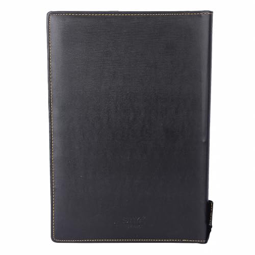 Image of Premium Saya Multipurpose Leatherette Professional File Folder for Certificates - Handcrafted PU Leather Document Holder | Portfolio for Legal Size Documents with 20 Durable Leaves (Black)