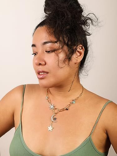 Sacina Gothic Boho Moon and Star Necklace, Star Jewelry, Charm Boho Necklace, Christmas Jewelry Gift For Women2