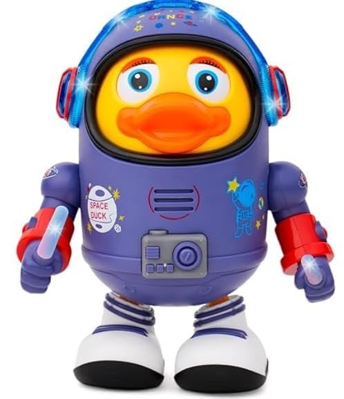 Image of VT Toys Dancing Astronaut Duck Robot, Interactive Toy with Music and Lights, Blue and Red