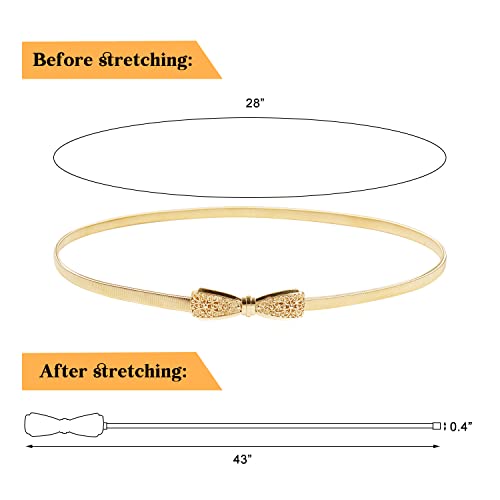 E-Clover Cute Bowknot Metal Buckle Skinny Stretch Waist Belt For Dress3