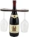 Frescorr - Wine Bottle & Glass Holder | Handmade Antique Wood(one of The World's Finest Wood) Stand for Wine for Two Glasses & Bottle (Dalbergia Sissoo)