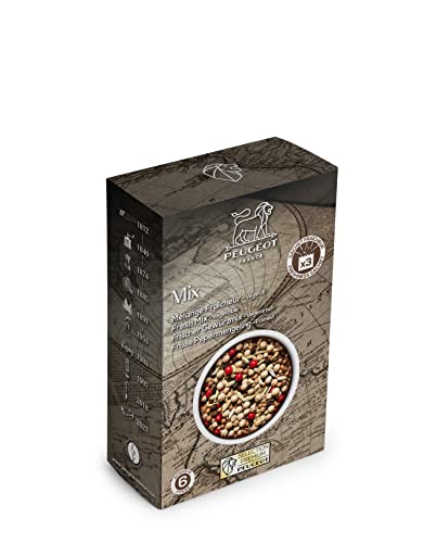 PEUGEOT - Selección de especias premium - Mezcla de frescura - Mezcla de pimienta para pescado - Hierbas y anís - Intensidad 6 - Innovación Triple Protección Frescura Bolsitas - 3 x 20 g