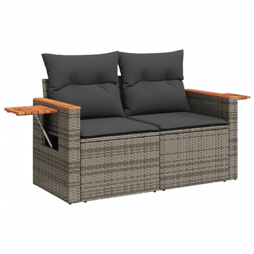 vidaXL Gartensofa mit Kissen 2-Sitzer, Sofa für Garten Terrasse,...
