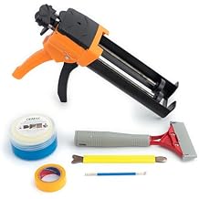 Dual Cartridge Caulking Gun, No Dripping, Heavy Duty, Epoxy Caulk Gun, Applying Double Tube Epoxy Grout 13.5 fl oz / 400 ml, 11 Ratio for Tile & Stone Joint TK2N