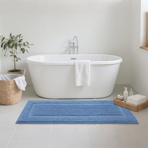 SHACOS Extra Soft Large Long Bathroom Runner Rug 60x24, Blue by SHACOS - Used condition - Image 5