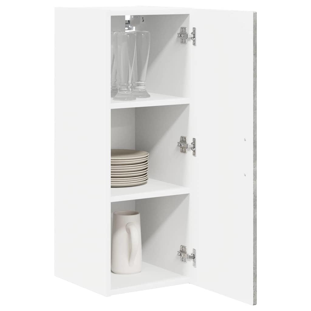 Porto - Armadietto da cucina da parete, 30 x 31 x 80 cm, in legno, moderno, per cucina, dispensa, sala da pranzo e dispensa, colore: grigio cemento