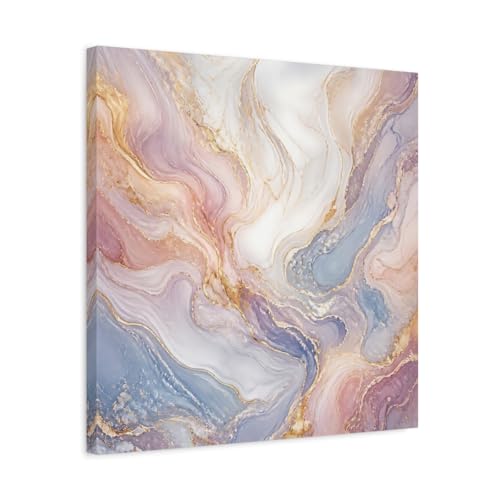 Tableau marbre abstrait pastel or pour habiller un mur vide