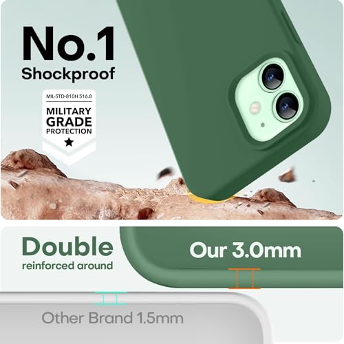 Image of LOVE 3000 Designed for iPhone 12 Case /iPhone 12 Pro Case, Premium Silicone with [Soft Anti-Scratch Microfiber Lining] Shockproof Protective Phone Case for Men Women Girls 6.1 inch, Green