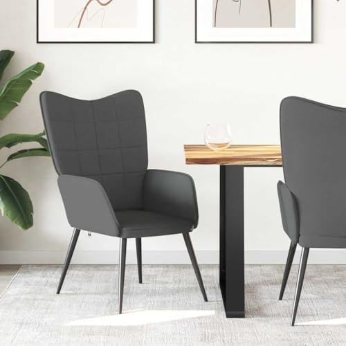Mokuyary - Silla de relajación, color gris oscuro, de tela, sillón de relajación, asiento de silla para relajarse, sala de estar, hogar, oficina, dormitorio -B 33279421