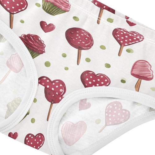 Wusikd Candies Cupcakes Girls' Underwear Cotton Girls Briefs Soft Toddler Underwear 2T4