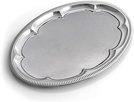 Sterlingcraft Silver Finish Serving Tray, 9 x 6 inches, 7 1/4 X 4 1/4 Serving Area