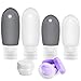 Produktbild Reiseflaschen Set [6 Stück], Oursunshine Silikon Reise Flaschen mit Transparente Kulturbeutel, Auslaufsicher Behälter für Shampoo/Creme/Spülung/Kosmetik/Duschgel/Lotion [BPA-frei] [89ml und 60ml]