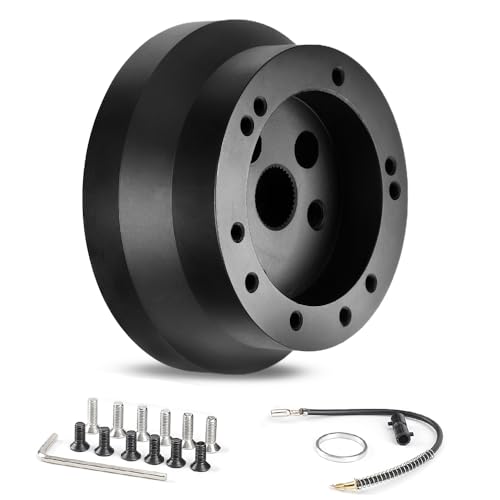 CNSPEED 5 & 6 Hole Steering Wheel Hub Adapter for GMC Chevy Pontiac Cadillac Truck Pickup (Black)