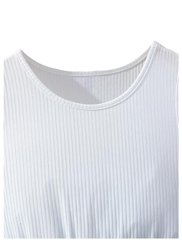 SweatyRocks Girl's Colorblock Sleeveless Dress Ribbed High Waisted A Line Dresses with Belt3