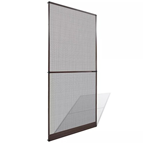 Tidyard Mosquitera Extensible/Easy Slide para Ventanas y Puertas Mosquitera con bisagras para Puertas marrón 100x215 cm