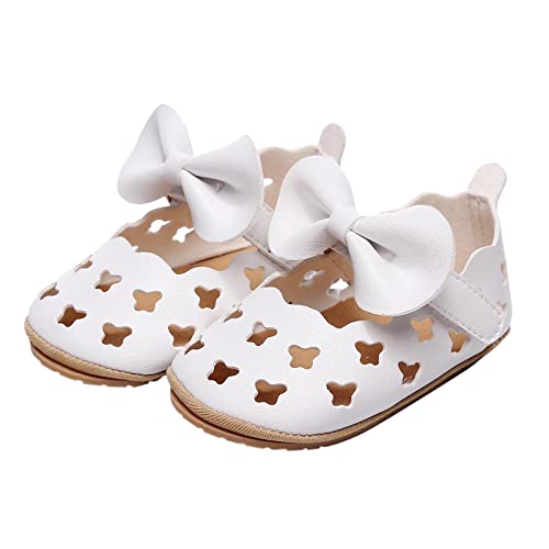 Baby Hollow Sandals Toddler Infant Girls PU Leather Soft Closed Toe Sandals Flower Princess Bowknot Flat Shoes