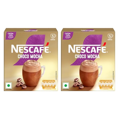 Image of Nescafe Gold Choco Mocha Instant Coffee Premix, 125gm (5 Sachets x 25gm) (Pack of 2)