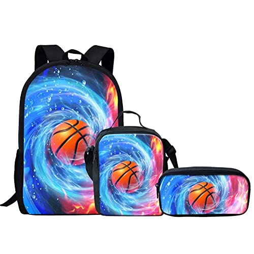 Sac à dos d'école pour filles avec boîte à déjeuner et trousse, ensemble scolaire 3 en 1 léger