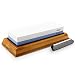 Knife Sharpening Stone, Double Sided Japanese Style Honing Whetstone with Silicone Bamboo Non-slip Base, 1000/6000 Grit Waterstone