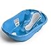 OKBABY Onda Evolution - Baignoire pour le Bain des Nouveau-nés 0-12 Mois, Assise en Gomme Antidérapante - Bleu Translucide