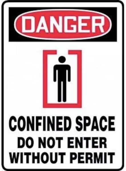 OSHA DANGER SAFETY SIGN CONFINED, Mfr: MTDX038XT-A