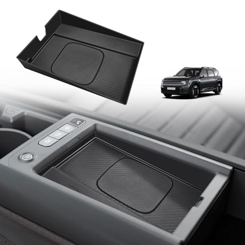 Zone de charge du téléphone Kia EV9 stable grâce au tapis silicone BestEvMod