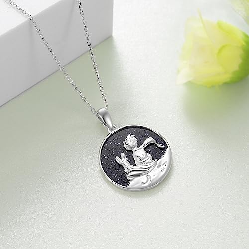 Necklace for Women 925 Sterling Silver Created Blue Star Sapphire Pendant Necklaces Anniversary Birthday Gifts for Women4