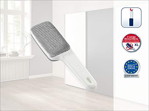 Leifheit Textielborstel, Verwijdert Stof, Pluisjes En Haren, Gemakkelijk Uitstrijkbare Reinigingsborstel, Wit/Zilver - Image 3