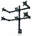 Mount-It! Hex LCD Monitor Mount Stand for 6 Monitors, Heavy-Duty Desk Mount for 21" Screen Sizes or Less, Articulating Arms, C-Clamp, Black, MI-756